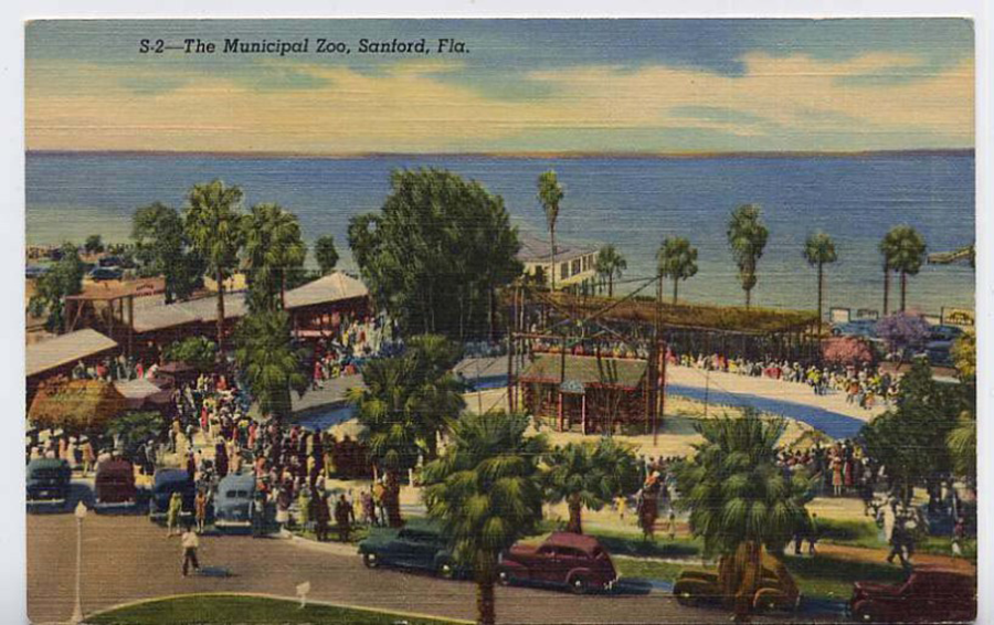 postcard of sanford municipal zoo
