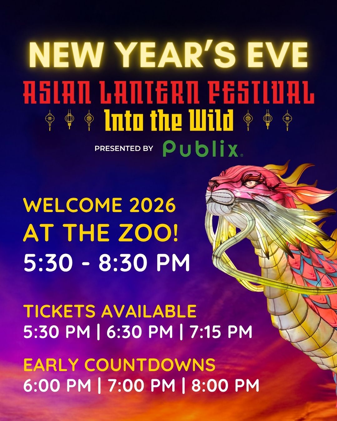 Central Florida Zoo & Botanical Gardens New Year's Eve at the